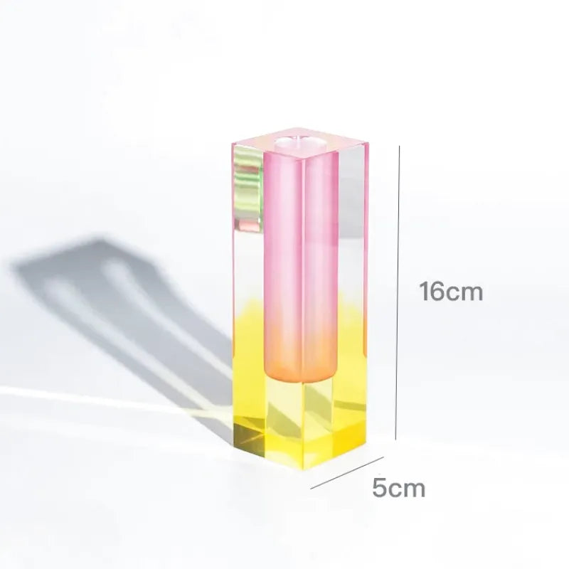 Vase Soliflore Transparent Coloré | Style Scandinave Chic en Acrylique - Maison Vase